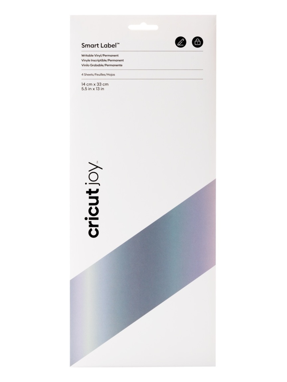 Cricut Joy Smart Label Writable Vinyl Permanent Silver 5.5” x 13” New Sealed